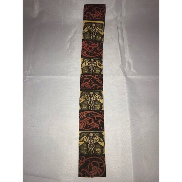 Medical Oath Symbol Doctor Square Bottom Rooster Sun Fabrics Classic Neck Tie - Picture 1 of 4